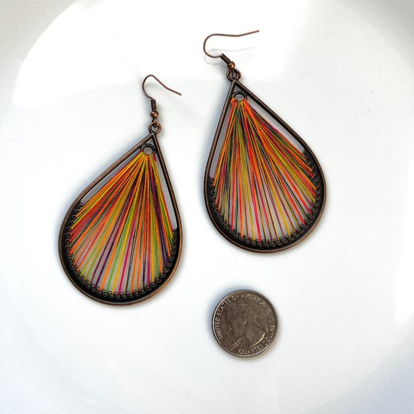 NEW "Dew" Bronze Earrings (Multicolor) - Picture 3 of 6